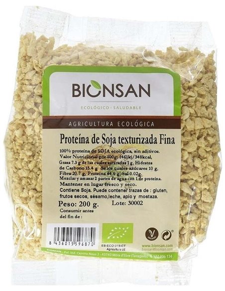 Proteina De Soja Texturizada Fina 200Gr. Eco de Bionsan