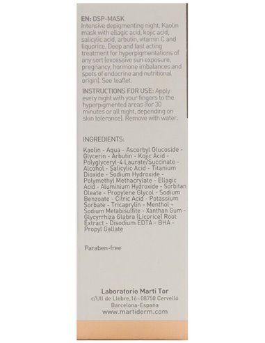 Dsp Mask Pigment Zero Despigmen Inten Noche 30Ml de Martiderm