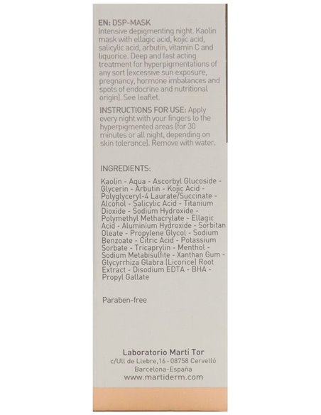 Dsp Mask Pigment Zero Despigmen Inten Noche 30Ml de Martiderm