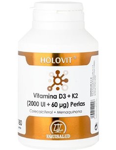 Holovitvitamina D3 2000Ui + K2 60µg 180Perlas de Equisalud
