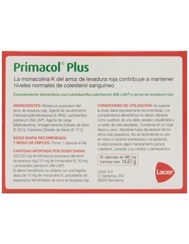 Primacol Plus 30Caps de Interpharma