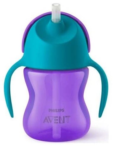 Vaso Pajita Y Asas Morado 210Ml +6Meses Scf796/02 de Avent
