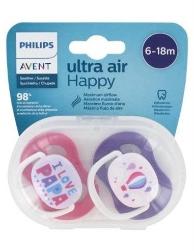 Chupete Ultra Air 6-18Meses Niña 2Ud Scf080/04 de Avent