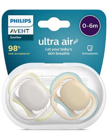 Chupete Ultra Air 0-6Meses Neutro 2Uds. Scf085/15 de Avent