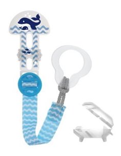 Broche Sujeta Chupete Clip It Cinta +0M 1Un Azul de Mam 2