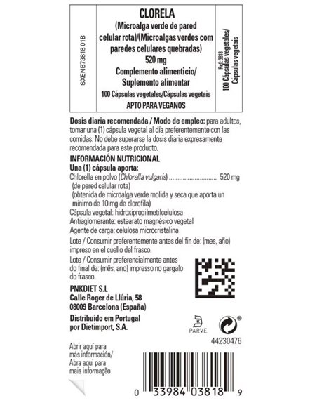 Clorella 520 mg  100 cápsulas vegetales Solgar