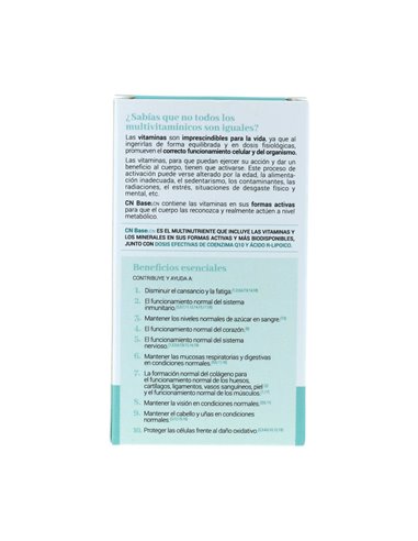 LCN CN Base - Multinutriente, Vitaminas y Minerales con Coenzima Q10 + Ácido R-Lipoico 120 Cap de LCN