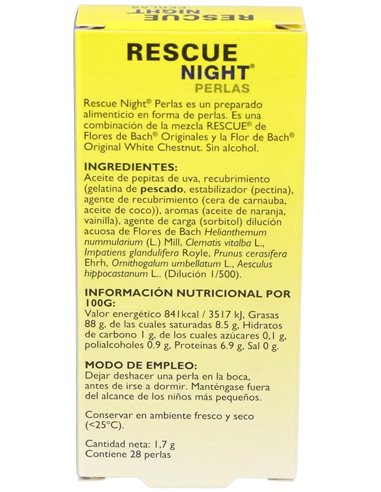 Rescue Night 28Perlas Flores Bach de Flores Bach Original