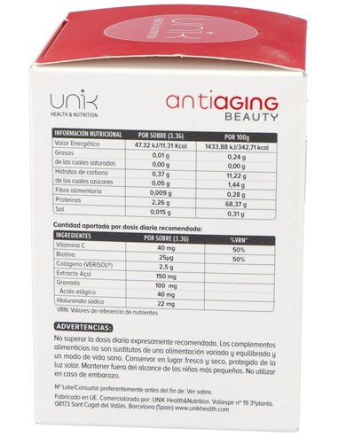 Unik Antiaging Beauty 30Sticks de Unik