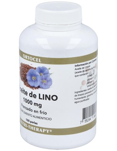 Aceite De Linaza (Semilla Lino) 1000Mg. 100Perlas de Ortocel Nutri-Therapy
