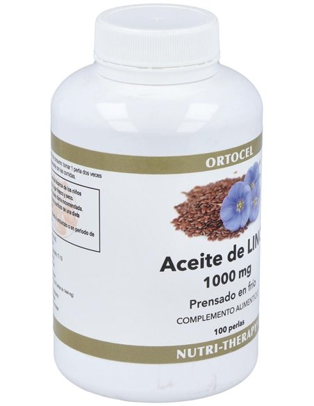Aceite De Linaza (Semilla Lino) 1000Mg. 100Perlas de Ortocel Nutri-Therapy
