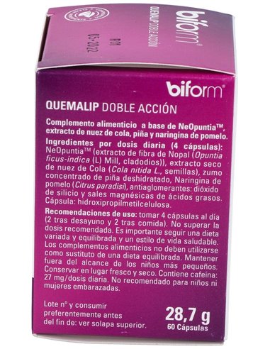 Quemalip Doble Acción  Envase 60 Cápsulas(15 Días) de Biform®