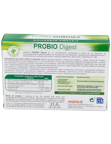 Probiodigest   Envase 3O Cápsulas(30 Dias) de Dielisa®