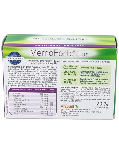 Memoforte Plus 60Cap. de Dietisa (Dielisa)