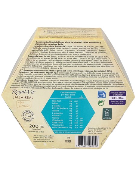 Royal-Vit Mente Activa Envase Que Contiene 20 Viales de Royal-Vit®