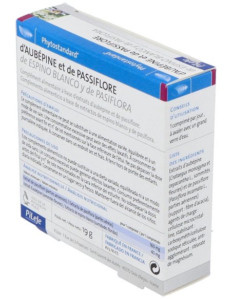 Espino Blanco - Pasiflora 30 comprimidos de Pileje