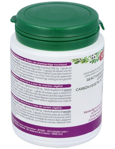 Carbon Vegetal Activado 150Cap. Agbio de Superdiet