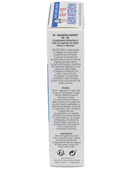 Magnesio Marino+B6+B9 40Cap. Biotechnie de Biover