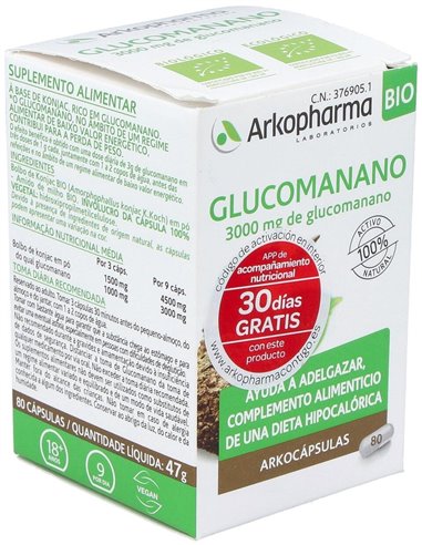 Glucomanano 80Arkocapsulas. Bio de Arkopharma