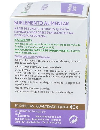 Hinojo 84Arkocapsulas. Bio de Arkopharma
