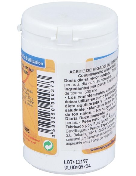 Aceite De Higado De Tiburon 500Mg. 100Cap. de Euro Sante