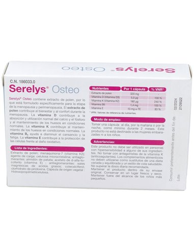 Serelys Osteo 30Cap. de Serelys