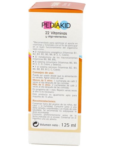 Pediakid 22 Vitaminas-Oligoelementos Jarabe 125Ml. de Ineldea