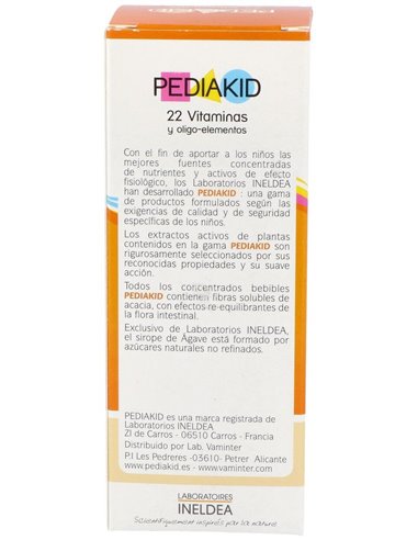 Pediakid 22 Vitaminas-Oligoelementos Jarabe 125Ml. de Ineldea