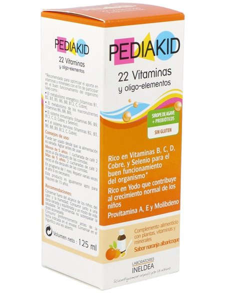 Pediakid 22 Vitaminas-Oligoelementos Jarabe 125Ml. de Ineldea