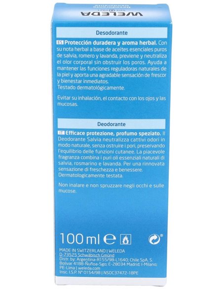 Desodorante Esencias Vegetales (Salvia) 100 Ml de Weleda