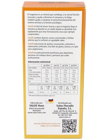 Salufit Magnesio 250Ml. Salus de Salus