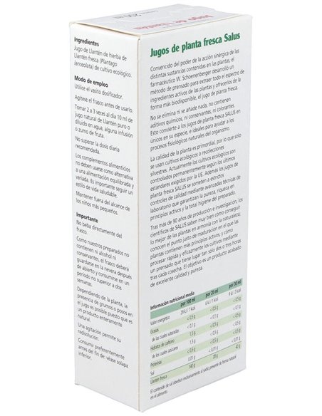 Jugo De Llanten 200Ml. Schoenenberger de Salus