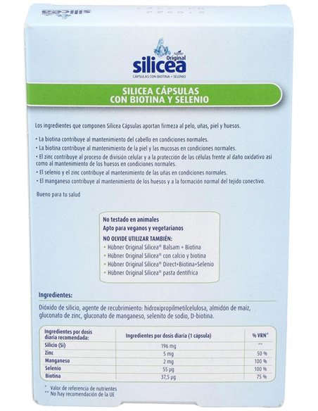 Silicea+Biotina+Selenio 30Cap. de Dimefar