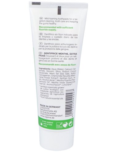 Dentifrico Extra Fresco Menta Daily Care 75Ml. de Logona