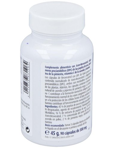 Resveratrol Con Opc 90Cap. Sg Vegan de Raab Vitalfood