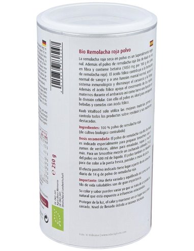 Remolacha roja polvo, 250g de Raab Vitalfood