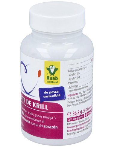 Aceite de Krill forte, 50 cápsulas de Raab Vitalfood