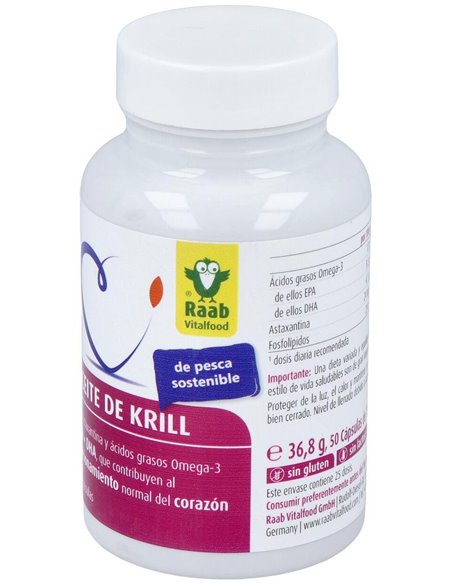 Aceite de Krill forte, 50 cápsulas de Raab Vitalfood