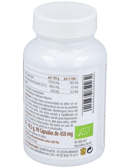 Canela Ceilán extracto, cápsulas 450mg, bote 90ud de Raab Vitalfood