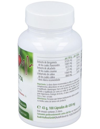 Bergamota-Alcachofa 100Cap. Sg Vegan de Raab Vitalfood