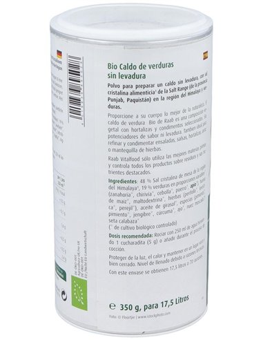 Caldo de verduras sin levadura bio, 350g de Raab Vitalfood