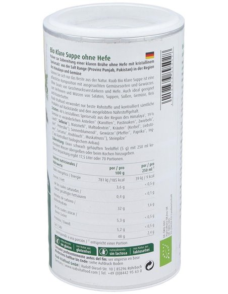 Caldo de verduras sin levadura bio, 350g de Raab Vitalfood