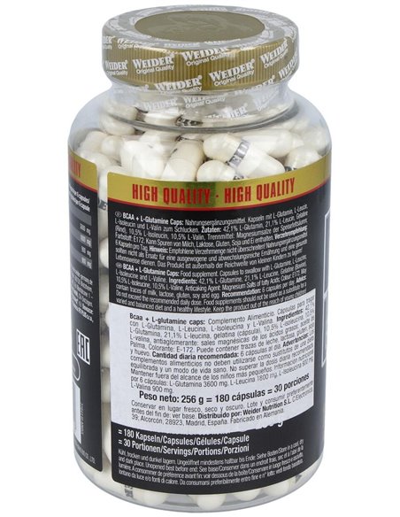 Weider Bcaa + L-Glutamina 180Cap. de Weider