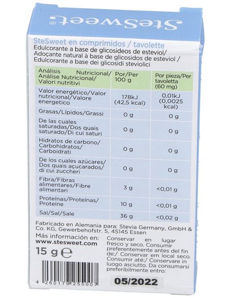 Stevia 250Tabletas de Stevia