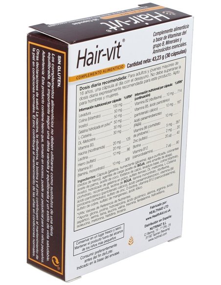 Hair-Vit® 30 Cáps de Health Aid