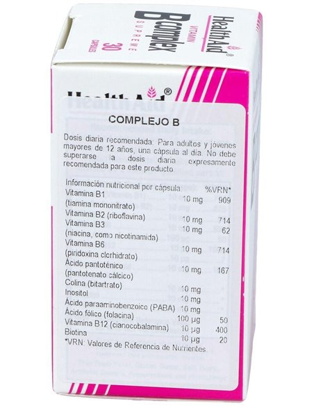 Vit B Complex 30Cap. Health Aid de Health Aid