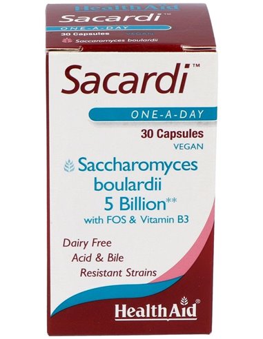 Sacardi (Saccharomyces Boulardii) 30Vcaps. de Health Aid