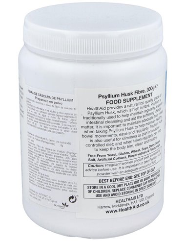 Fibra De Cáscara De Psyllium  300 g de Health Aid