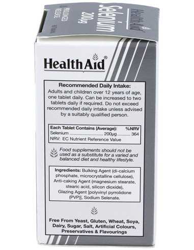 Selenium 200Mcg. 60Comp. Health Aid de Health Aid