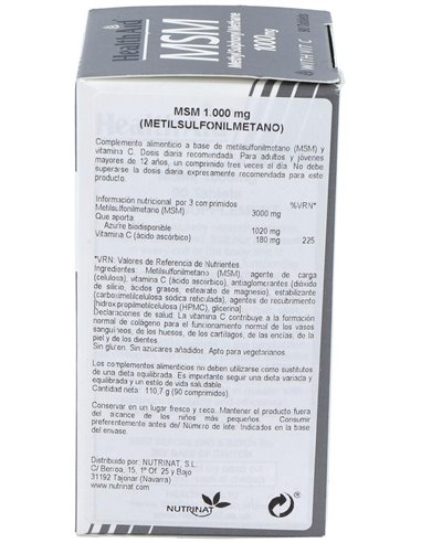 Msm Metilsulfonilmetano 1000Mg. 90Comp. de Health Aid